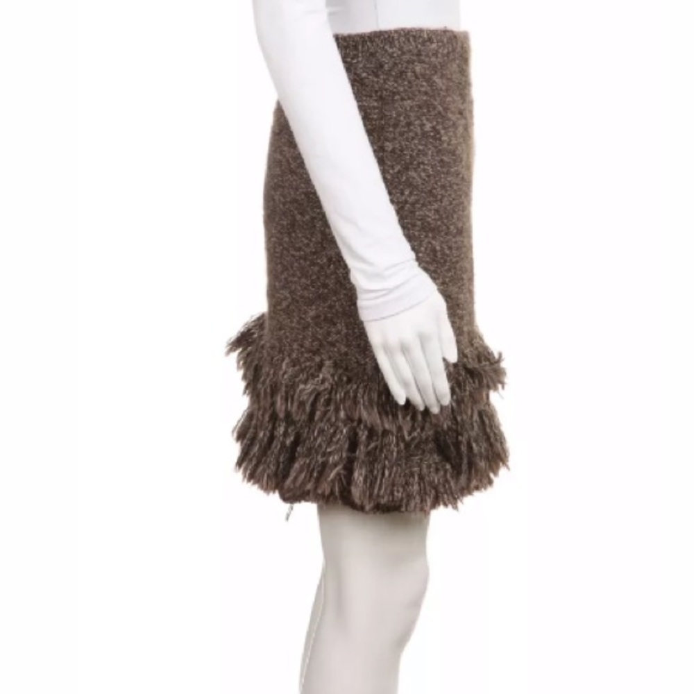 Sparrow Anthropologie fringe knit brown skirt XS - Picture 3 of 5